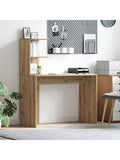 Schreibtisch in Handwerk Eiche 102 x 50 x 124 cm mit integriertem Regal fur Homeoffice und Arbeitszimmer