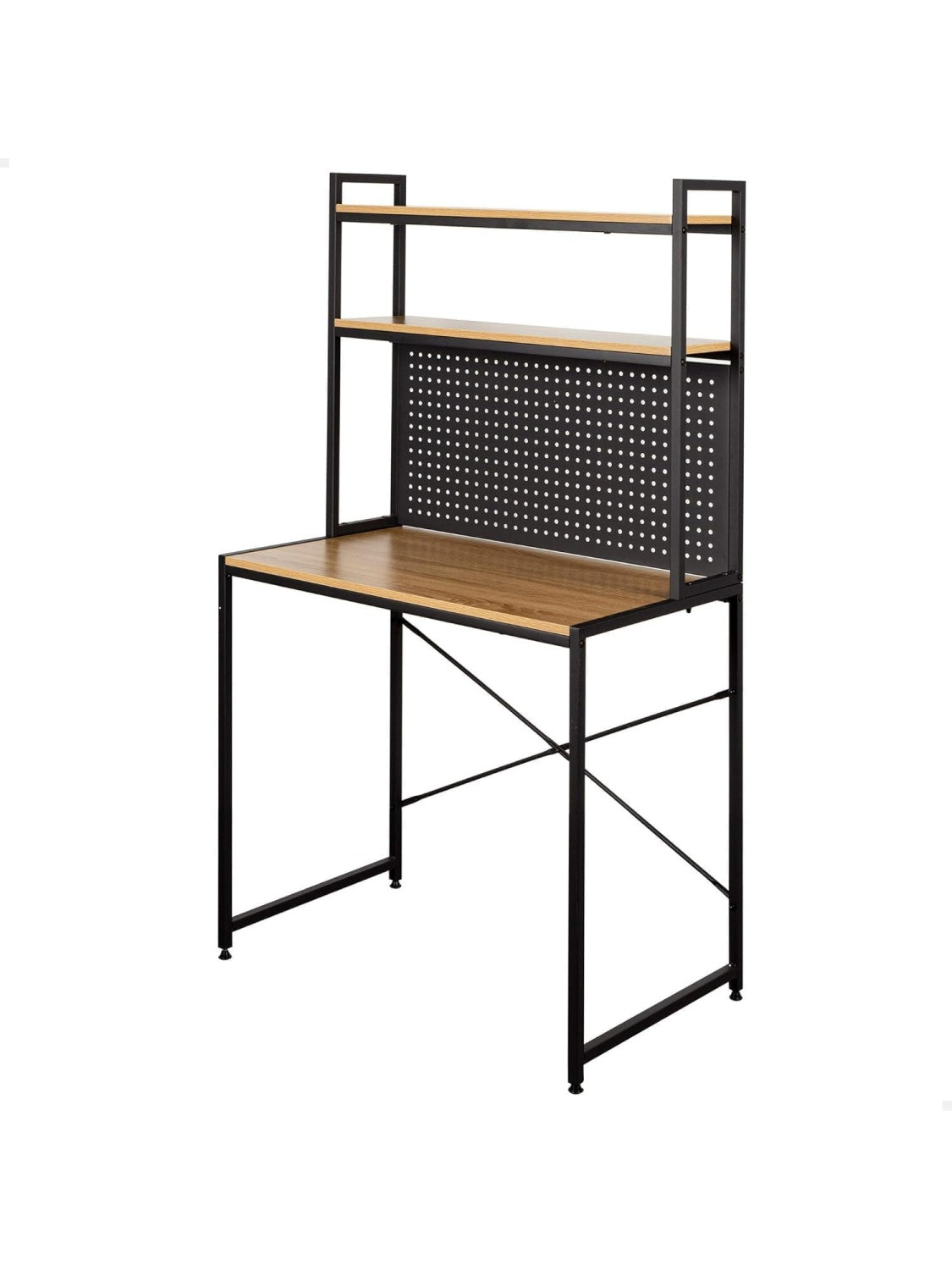 Schreibtisch mit Regalen Stecktafel und Stahlgestell im Industrie Design
