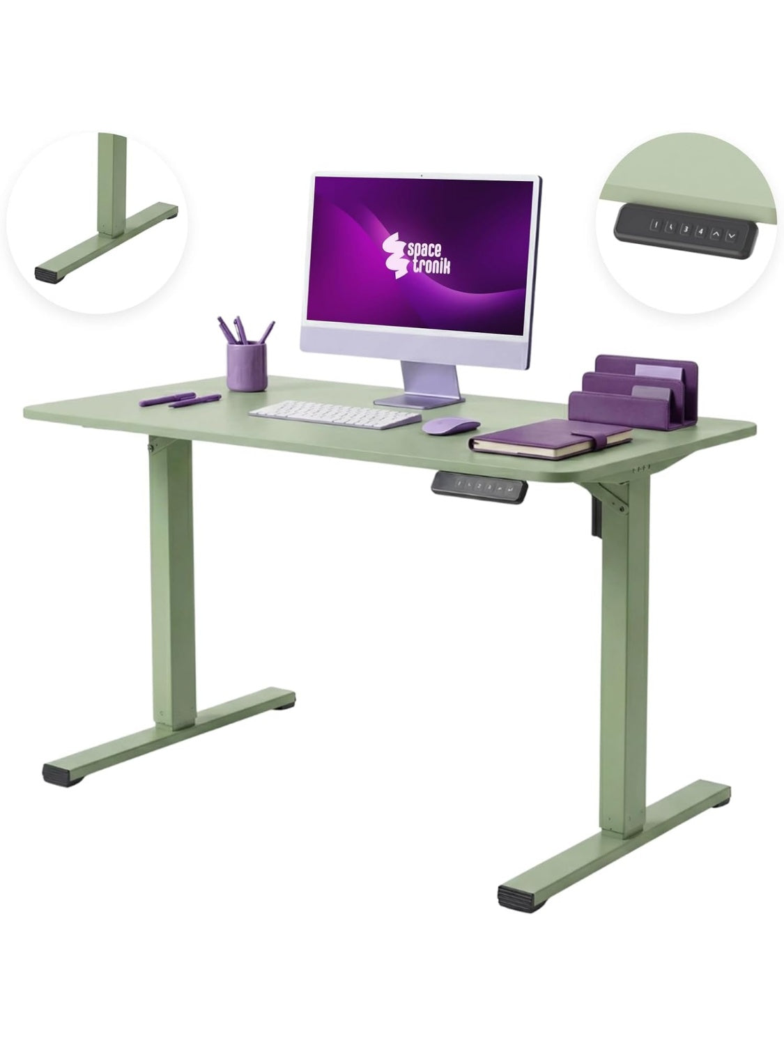 Elektrischer Sitz Steh Schreibtisch 100 x 60 cm mit Memory Funktion fur ergonomisches Arbeiten