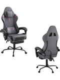 Gaming Burostuhl mit Massagefunktion ausziehbarer Fussstutze und verstellbarer Ruckenlehne