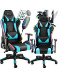 Ergonomischer Gamingstuhl mit Massagefunktion LED Beleuchtung und Drehfunktion