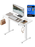 Elektrischer Schreibtisch 100 x 48 cm mit hohenverstellbarer Arbeitsflache in Weiss