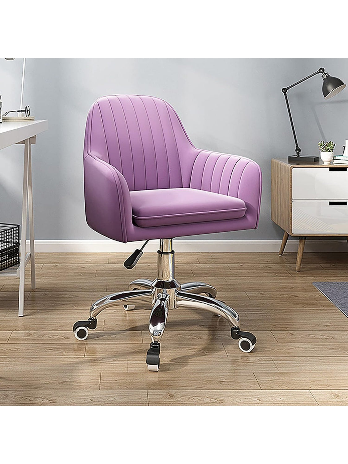 Ergonomischer Samt Burostuhl mit 360 Grad Drehfunktion hohenverstellbarer Sitzflache und gepolstertem Komfort fur Homeoffice und Schminktisch